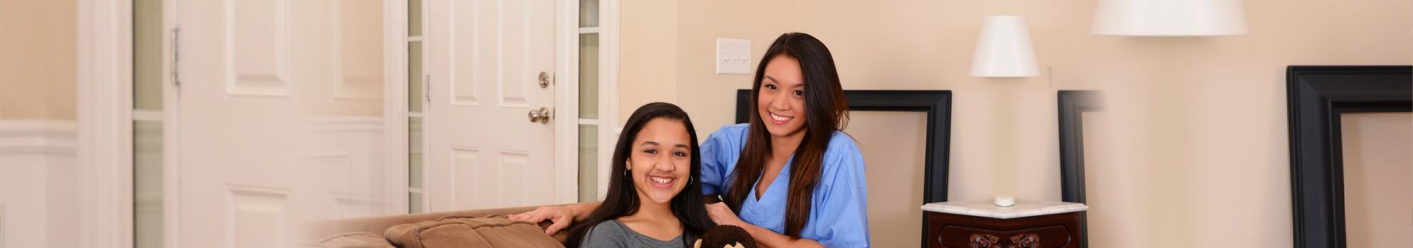 two women smiling